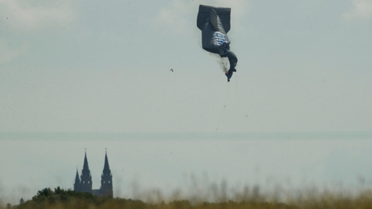 The Latest: Witness: Fireballs erupted following blimp crash